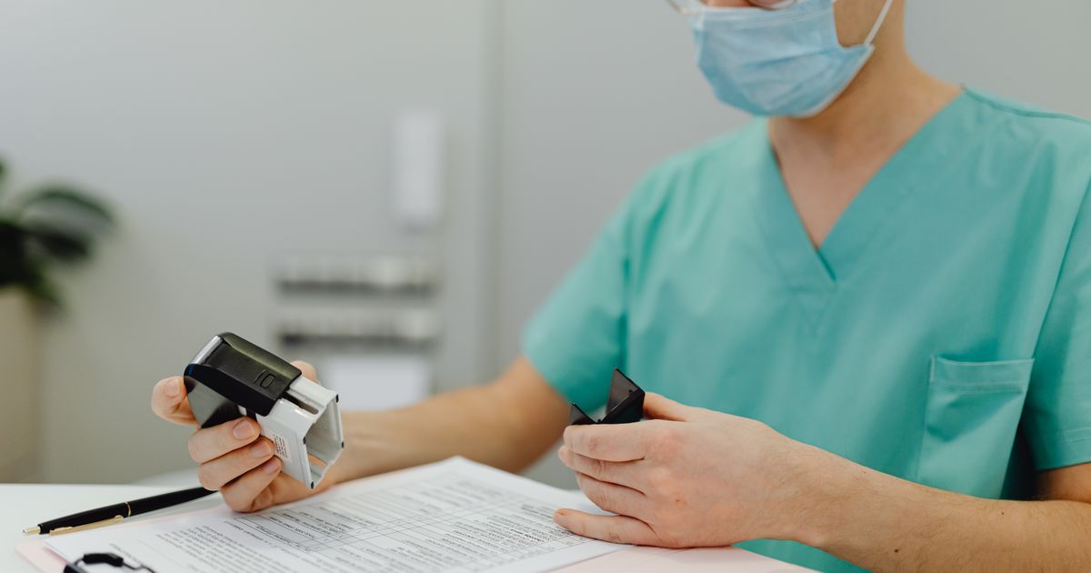 Healthcare billing documents and workflow on a desk